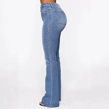 Afbeelding in Gallery-weergave laden, Bootcut jeans met hoge taille en gewassen knopen