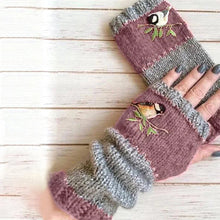 Afbeelding in Gallery-weergave laden, Warme geborduurde handschoenen met patchwork