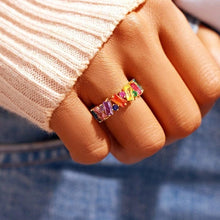 Afbeelding in Gallery-weergave laden, Ring met regenboog zirkoon