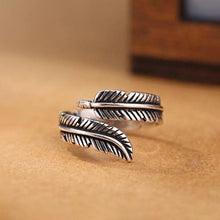 Afbeelding in Gallery-weergave laden, Vintage veren open ring
