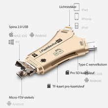 Afbeelding in Gallery-weergave laden, 4-in-1 draagbare geheugenkaartlezer voor telefoons