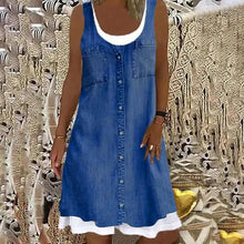 Afbeelding in Gallery-weergave laden, Casual tanktop-jurk met ronde hals