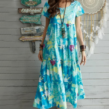 Afbeelding in Gallery-weergave laden, Jurk met ronde hals en bloemen