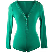 Afbeelding in Gallery-weergave laden, Sexy bodycon bodysuit met V-hals en drukknopen