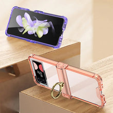 Afbeelding in Gallery-weergave laden, Zachte doorzichtige hoes met ring voor Samsung Galaxy Z Flip4