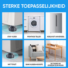 Afbeelding in Gallery-weergave laden, 4 stuks in hoogte verstelbare wasmachinesteun