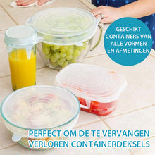 Afbeelding in Gallery-weergave laden, Rekbaar siliconen deksel voor levensmiddelen, 6 stuks