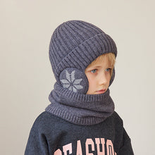 Afbeelding in Gallery-weergave laden, Gebreide wintermuts van fleece-sjaal voor kinderen
