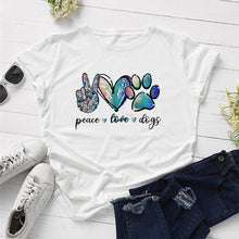 Afbeelding in Gallery-weergave laden, Peace, Love & Dogs T-shirt