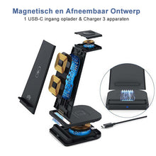 Afbeelding in Gallery-weergave laden, Opvouwbare 3 in 1 draadloze oplader