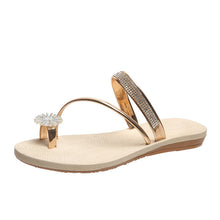 Afbeelding in Gallery-weergave laden, Platte sandalen met glanzende stras steentjes