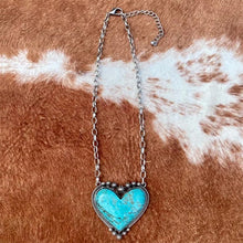Afbeelding in Gallery-weergave laden, Boho Turkoois Hart Hanger Ketting