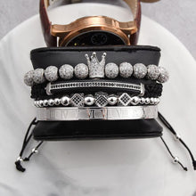 Afbeelding in Gallery-weergave laden, Zirkoon kroon combinatie vierdelige armbanden