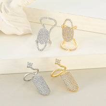 Afbeelding in Gallery-weergave laden, Geometrische diamanten open nagelring