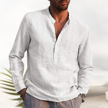 Afbeelding in Gallery-weergave laden, V-neck linen shirt