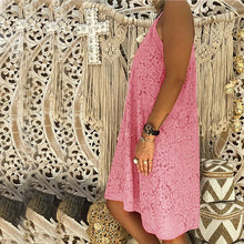 Afbeelding in Gallery-weergave laden, Dames zomer effen mouwloze v-hals Sling Lace losse jurk