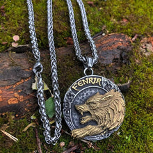 Afbeelding in Gallery-weergave laden, Roestvrijstalen Viking Wolf Fenrir-ketting