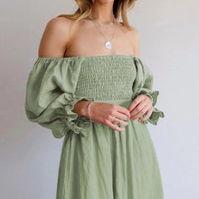 Afbeelding in Gallery-weergave laden, Multi-wear jurk met Franse ruches en lantaarnmouwen