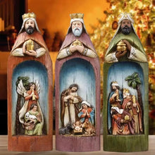 Afbeelding in Gallery-weergave laden, Kerststal met drie wijzen
