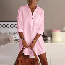 Afbeelding in Gallery-weergave laden, Effen kleur blouse met lange mouwen en kraag