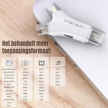Afbeelding in Gallery-weergave laden, 4-in-1 draagbare geheugenkaartlezer voor telefoons