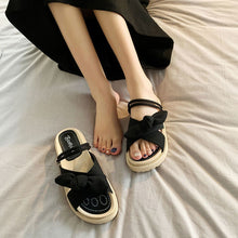 Afbeelding in Gallery-weergave laden, Elegante Schleifensandalen mit Plateausohle für Damen