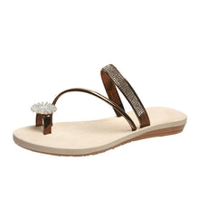 Afbeelding in Gallery-weergave laden, Platte sandalen met glanzende stras steentjes