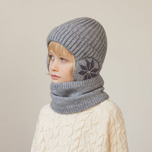 Afbeelding in Gallery-weergave laden, Gebreide wintermuts van fleece-sjaal voor kinderen