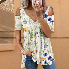 Afbeelding in Gallery-weergave laden, Romantisch T-shirt met bloemen