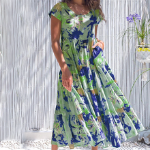 Afbeelding in Gallery-weergave laden, Jurk met ronde hals en bloemen