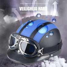 Afbeelding in Gallery-weergave laden, Motorfiets Harley PU-helm met bril