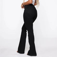 Afbeelding in Gallery-weergave laden, Bootcut jeans met hoge taille en gewassen knopen