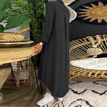Afbeelding in Gallery-weergave laden, Casual spijkerjurk in effen kleur met lange mouwen voor dames(Pre-sale)
