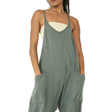 Afbeelding in Gallery-weergave laden, Solid Colour V-Neck Sling Pocket Jumpsuit