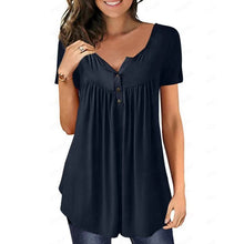 Afbeelding in Gallery-weergave laden, Effen T-shirt met ruches voor dames