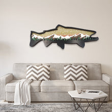 Afbeelding in Gallery-weergave laden, Houten Forel Kunst Landschap Muur Decor