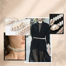 Afbeelding in Gallery-weergave laden, Elegante parel elastische taille ketting