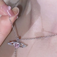 Afbeelding in Gallery-weergave laden, Roze engel vleugels ketting
