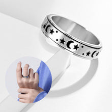 Afbeelding in Gallery-weergave laden, Retro Ster & Maan roterende ring