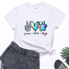 Afbeelding in Gallery-weergave laden, Peace, Love & Dogs T-shirt