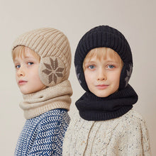 Afbeelding in Gallery-weergave laden, Gebreide wintermuts van fleece-sjaal voor kinderen