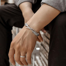 Afbeelding in Gallery-weergave laden, Zilveren veerarmband