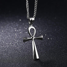 Afbeelding in Gallery-weergave laden, Stainless steel oude Egyptische kruis heren ketting