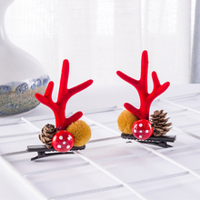 Afbeelding in Gallery-weergave laden, Kerstmis Nieuw gewei pluche haarspelden