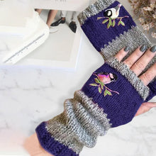 Afbeelding in Gallery-weergave laden, Warme geborduurde handschoenen met patchwork