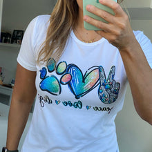 Afbeelding in Gallery-weergave laden, Peace, Love & Dogs T-shirt