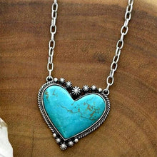 Afbeelding in Gallery-weergave laden, Boho Turkoois Hart Hanger Ketting