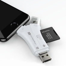 Afbeelding in Gallery-weergave laden, 4-in-1 draagbare geheugenkaartlezer voor telefoons