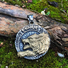 Afbeelding in Gallery-weergave laden, Roestvrijstalen Viking Wolf Fenrir-ketting