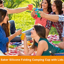 Afbeelding in Gallery-weergave laden, Saker siliconen opvouwbare camping beker met deksels